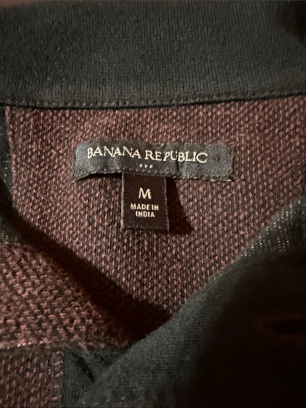Banana Republic Men's Dark Brown Zip-Up Collar Sweater